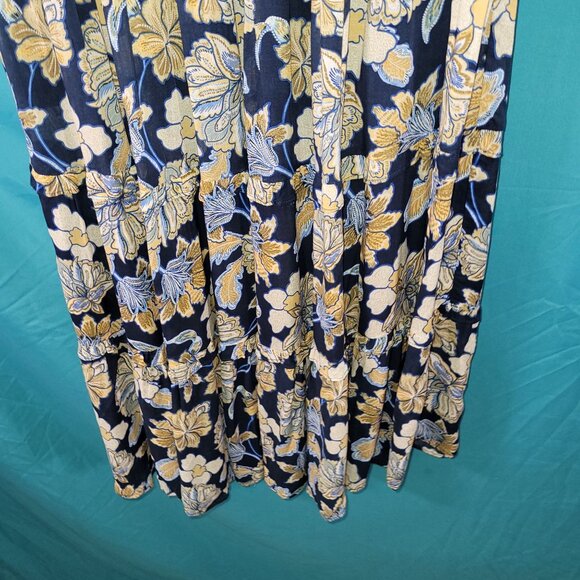 Floral Maxi Skirt By Minkpink X-Small Blue & Yellow Tiered Design Australian Bra - Picture 4 of 10